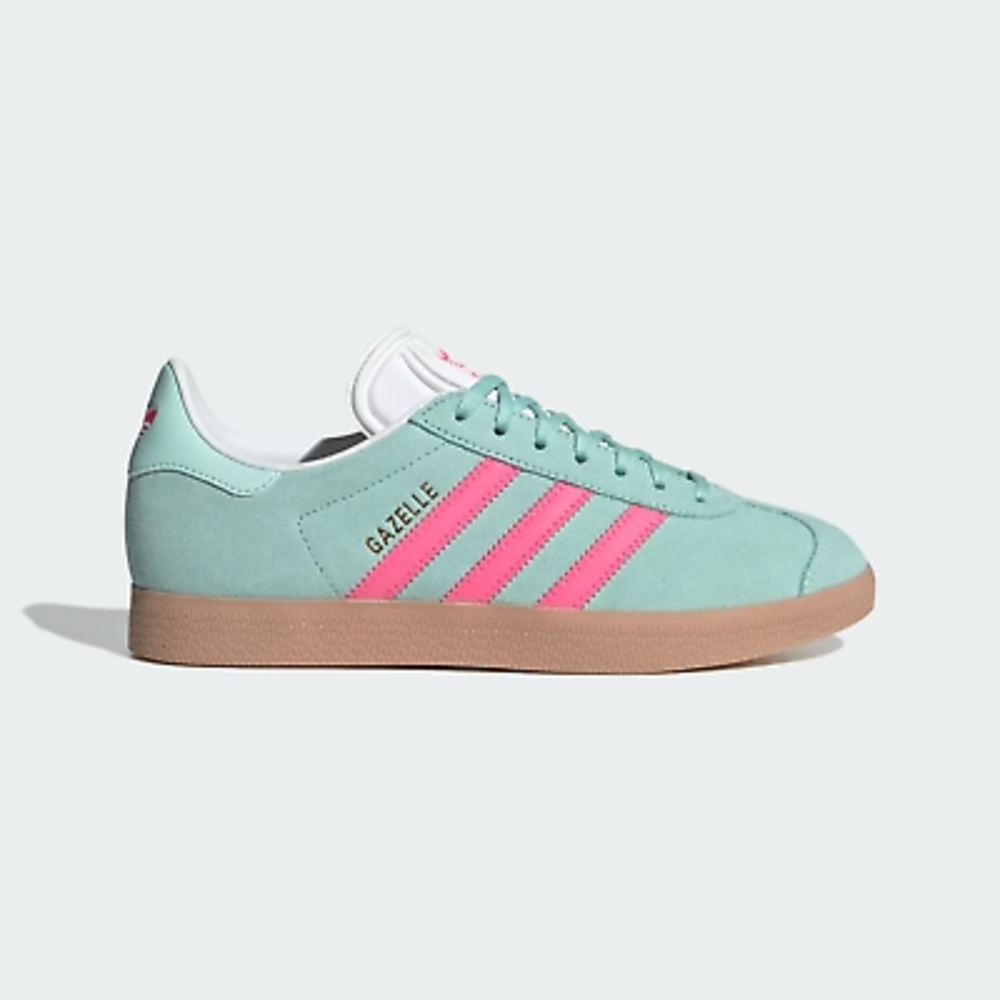 NWT Adidas Gazelle Aqua / Turquoise and Pink Suede Sneakers